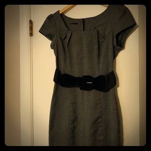 Belted grey dress
